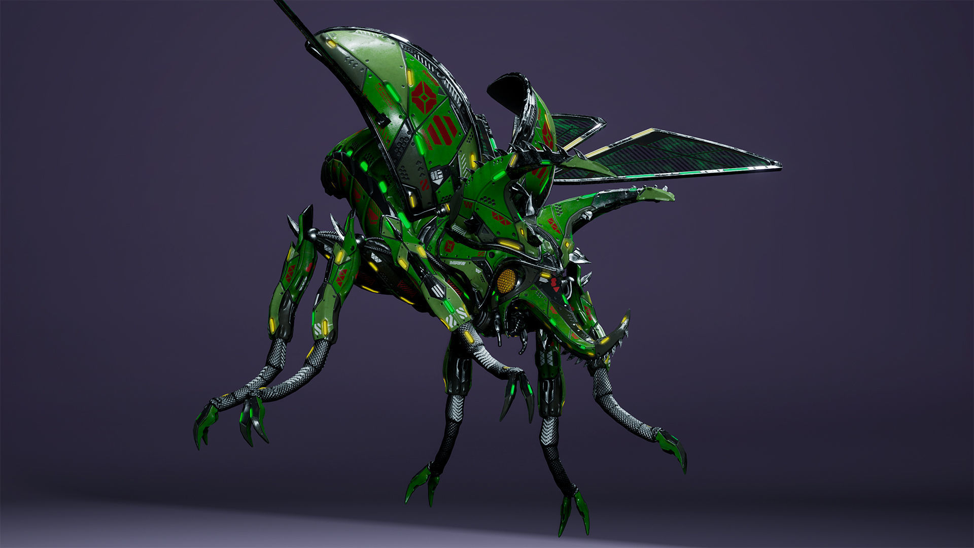 Sci-Fi Insect Stag-Beetle Low-poly 3D model_7