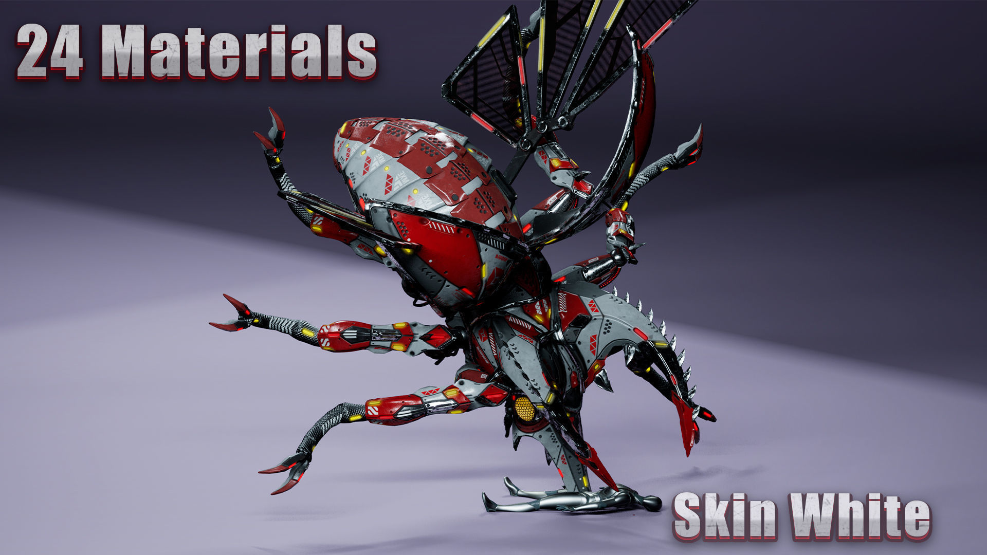 Sci-Fi Insect Stag-Beetle Low-poly 3D model_4