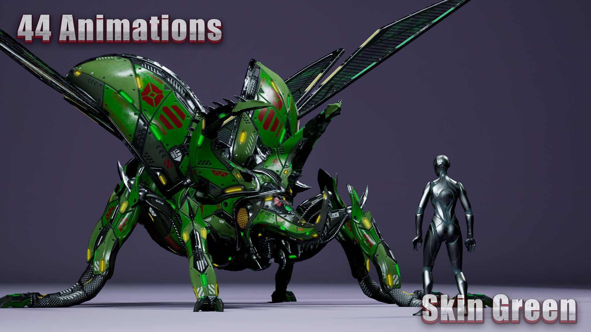 Sci-Fi Insect Stag-Beetle Low-poly 3D model_2