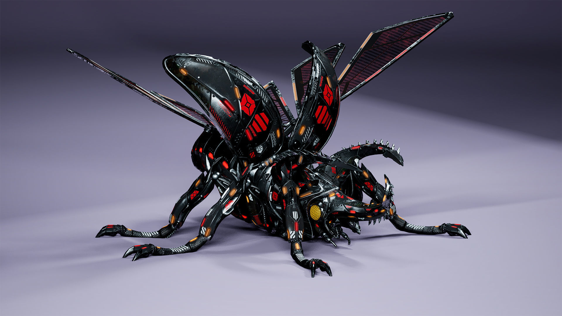Sci-Fi Insect Stag-Beetle Low-poly 3D model_19