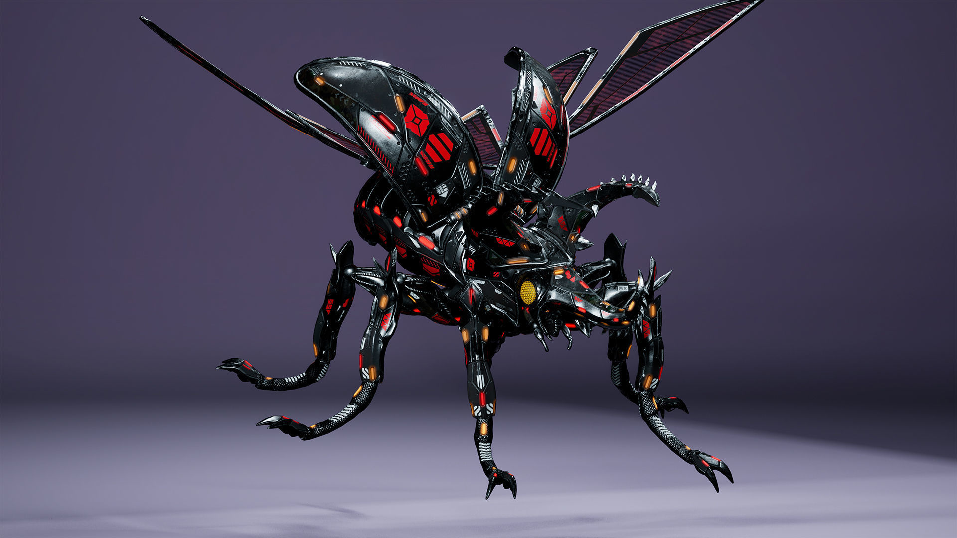 Sci-Fi Insect Stag-Beetle Low-poly 3D model_9