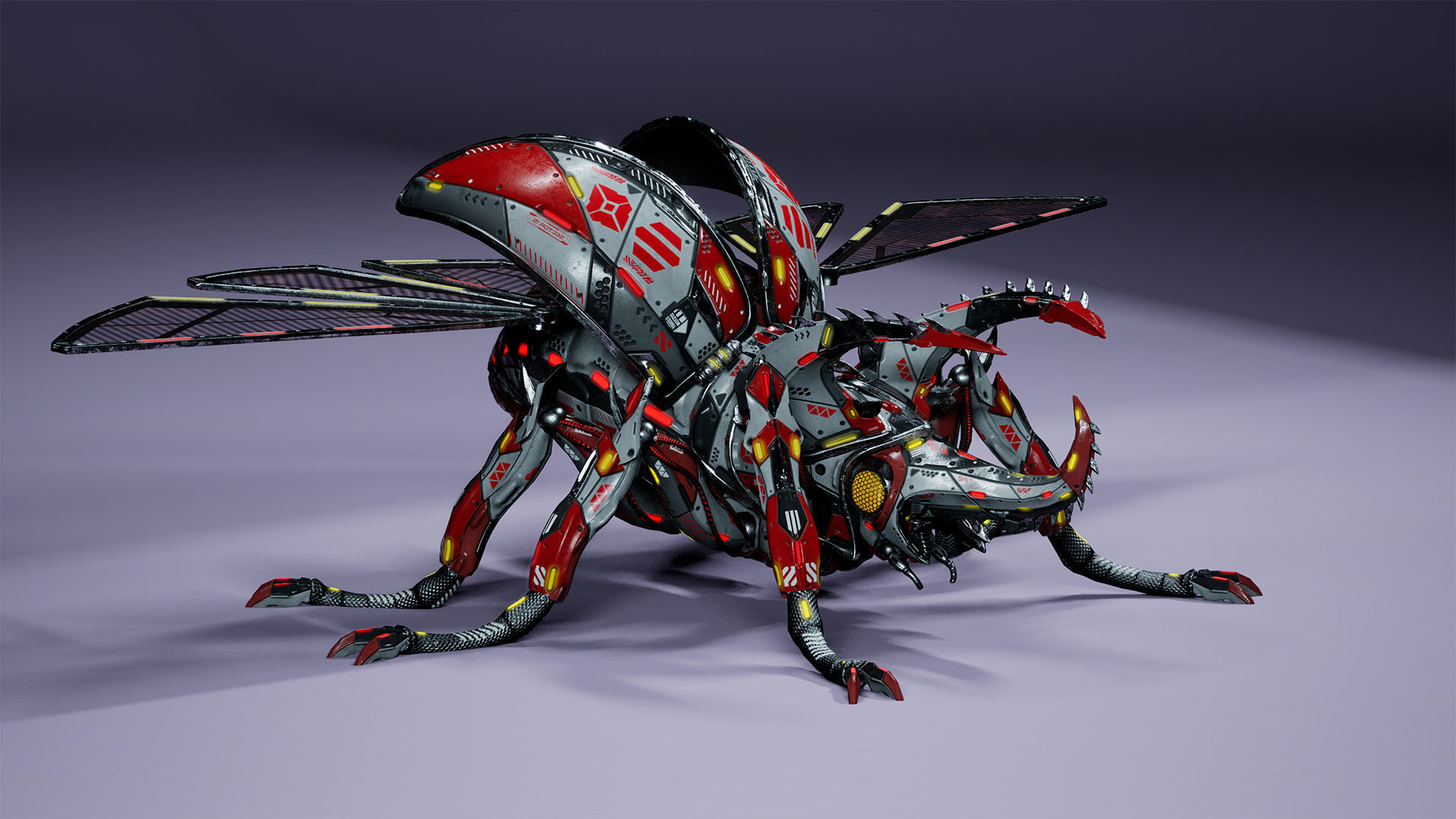 Sci-Fi Insect Stag-Beetle Low-poly 3D model_17