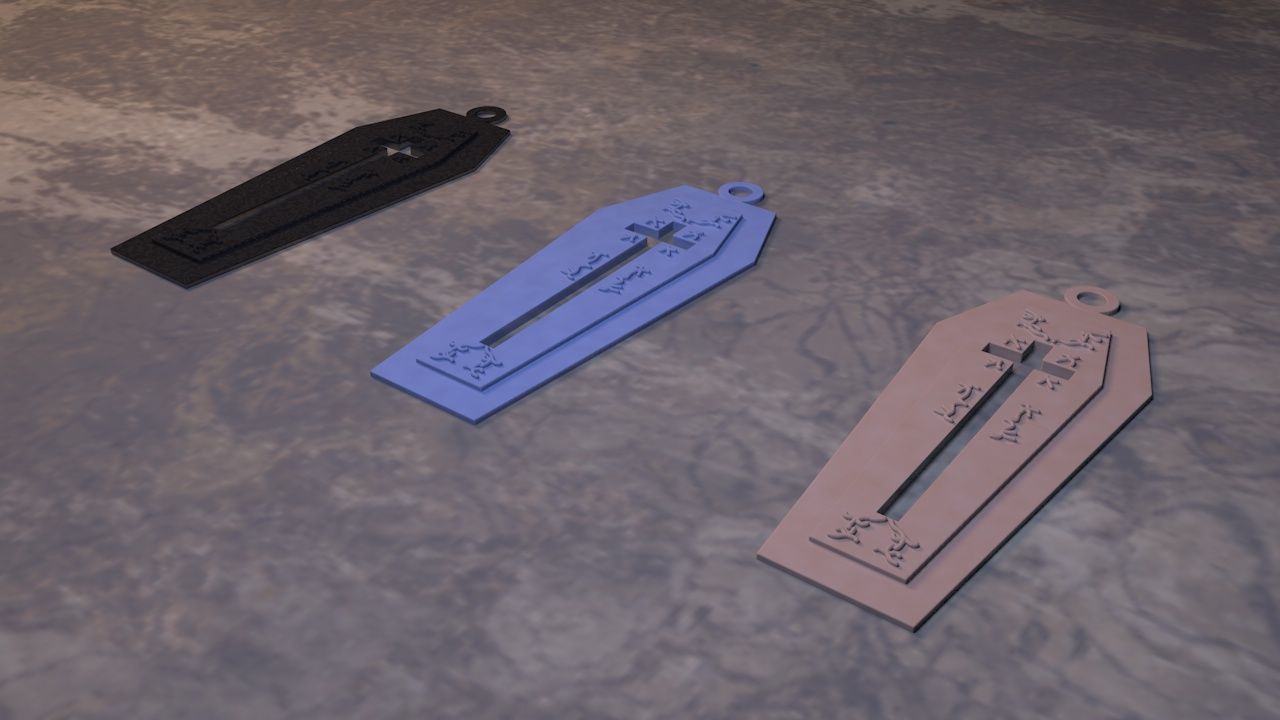 coffin earring 3D print model_7