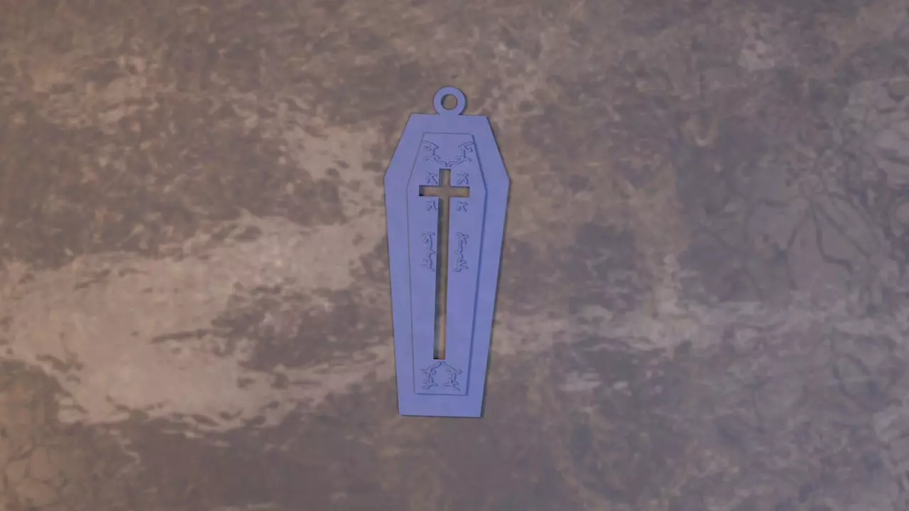 coffin earring 3D print model_0