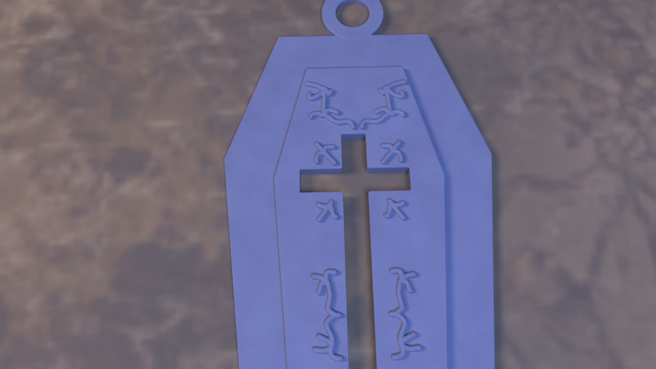 coffin earring 3D print model_8