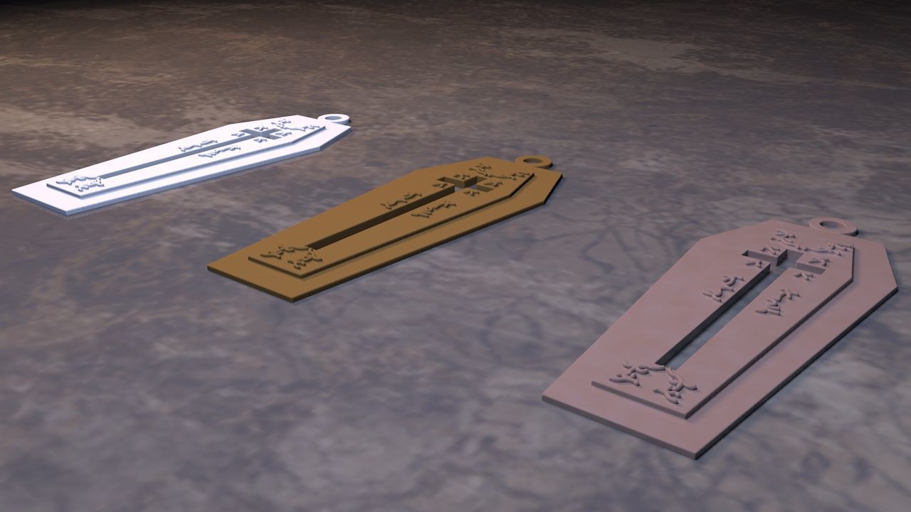 coffin earring 3D print model_3