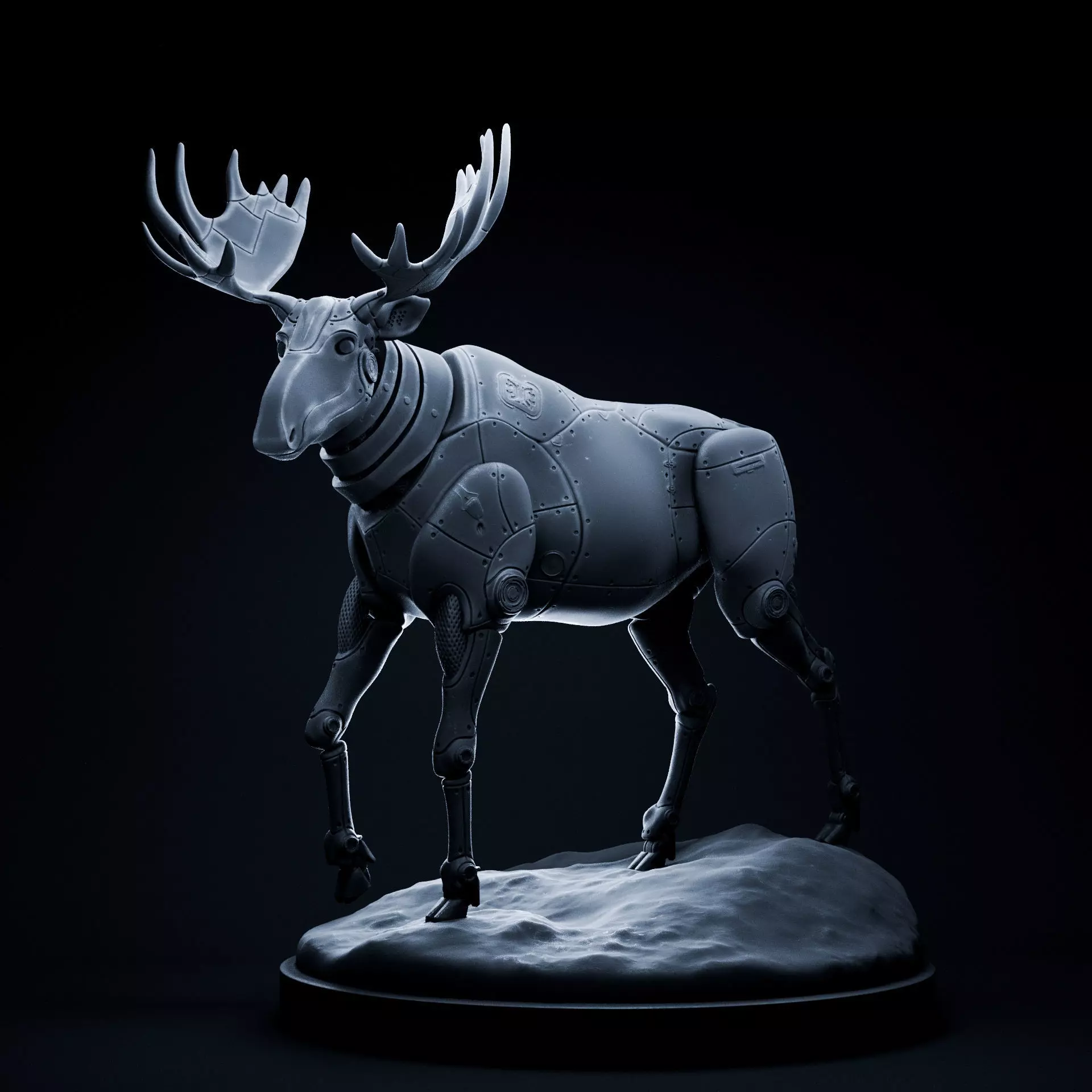 Moose mecha robot 32mm scale pre-supported animal 3D print model_0