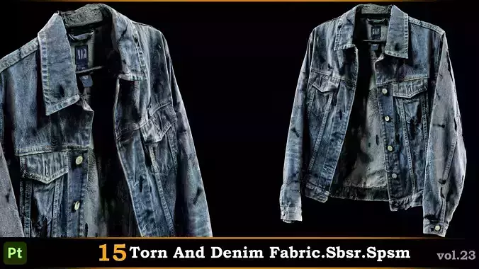15 Torn and Denim Fabric-SBSR-SPSM-Vol23 Texture