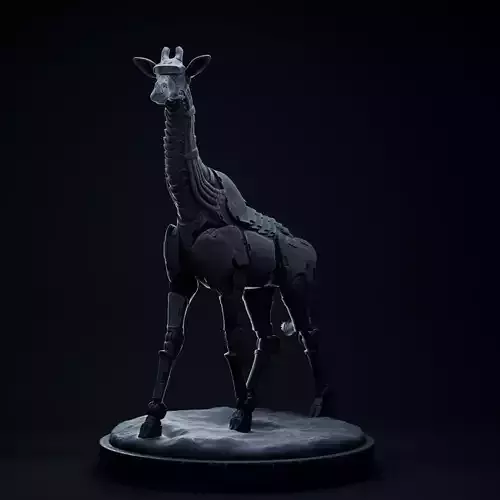 Giraffe mecha robot 32mm scale pre-supported animal 3D print model