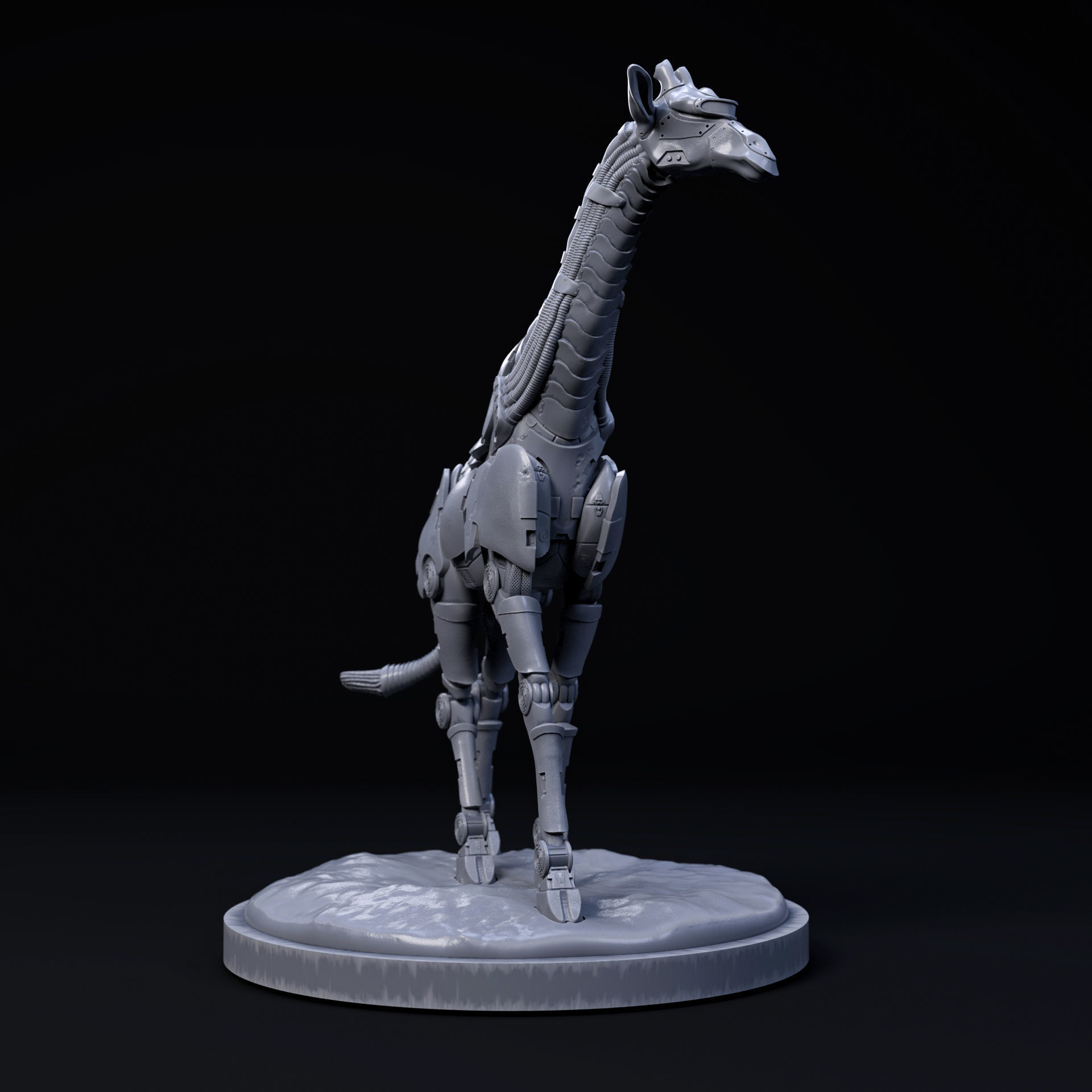 Giraffe mecha robot 32mm scale pre-supported animal 3D print model_5