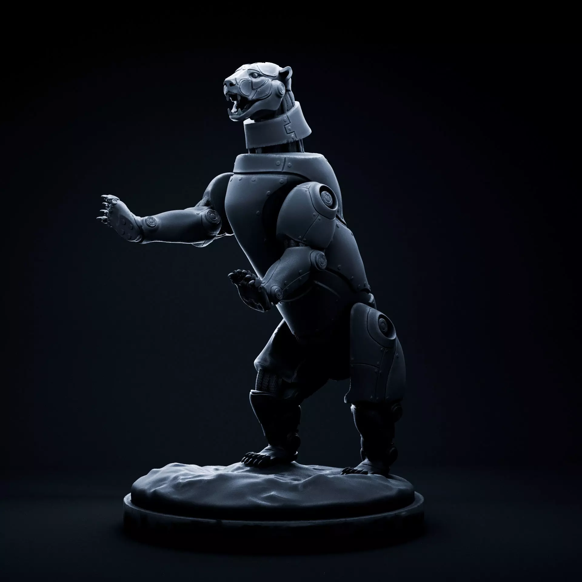 Polar bear mecha robot 32mm scale pre-supported animal 3D print model_0