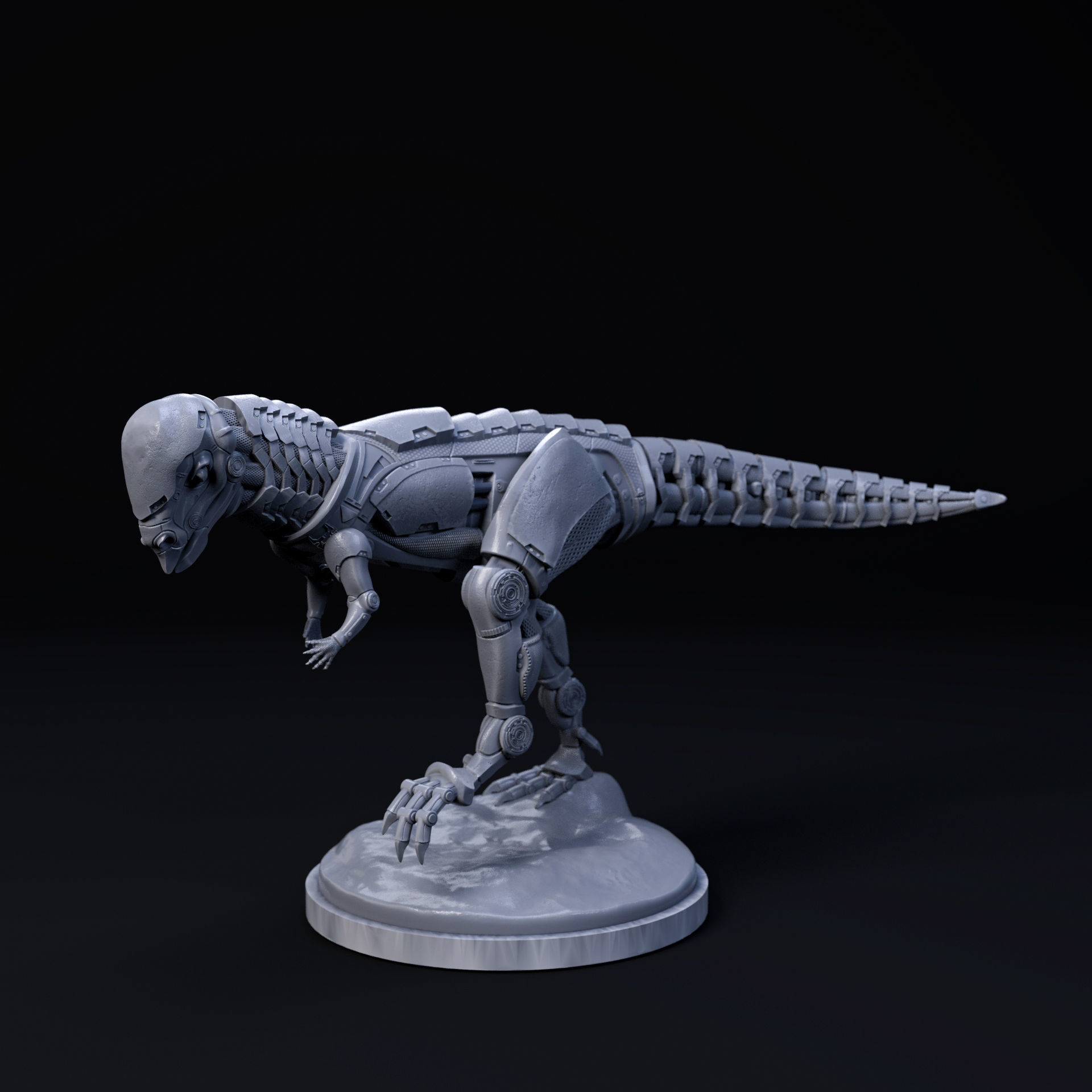 Pachycephalosaurus mecha robot 32mm scale pre-supported dinosaur 3D print model_1