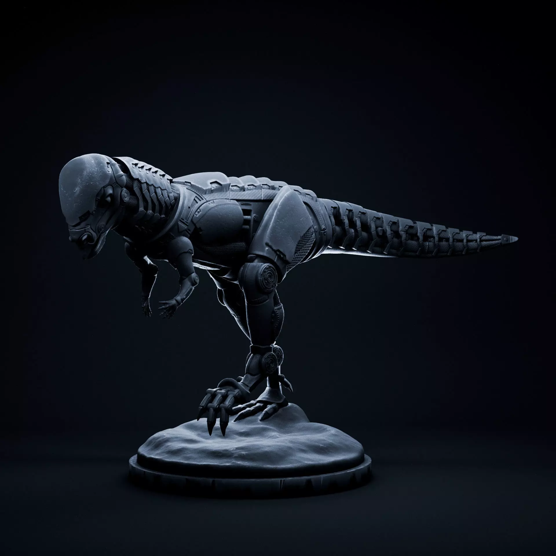 Pachycephalosaurus mecha robot 32mm scale pre-supported dinosaur 3D print model_0