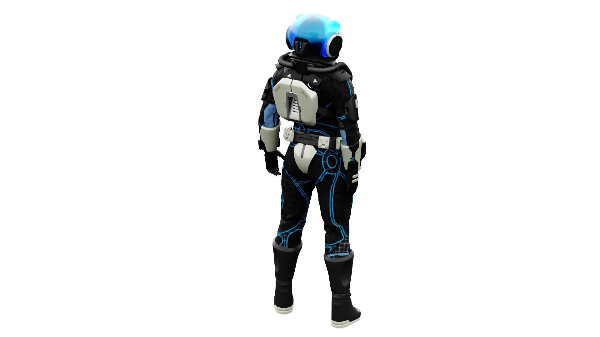 CYBER ASTRONAUT-Z  Rigged for Unreal Engine - Unity - MIXAMO 3D model_11