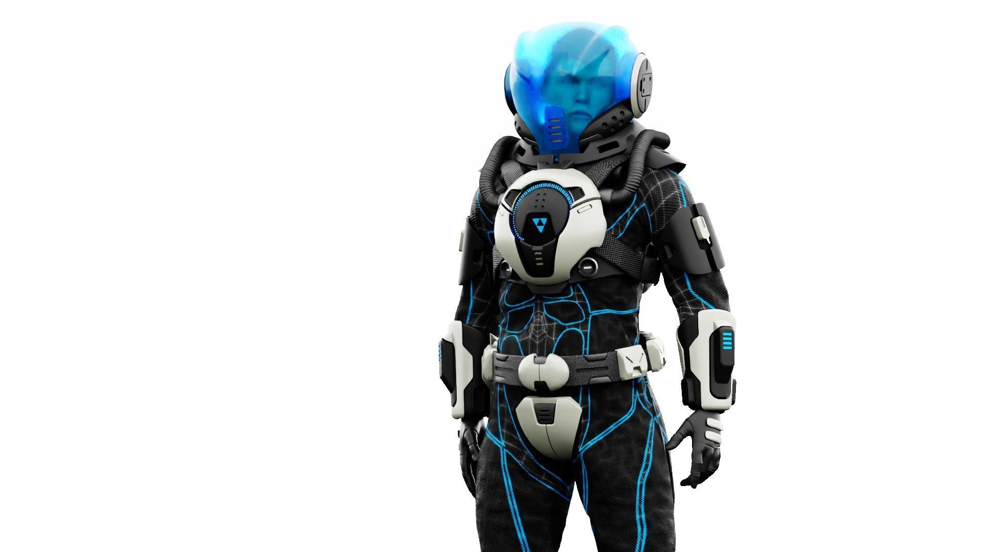 CYBER ASTRONAUT-Z  Rigged for Unreal Engine - Unity - MIXAMO 3D model_2