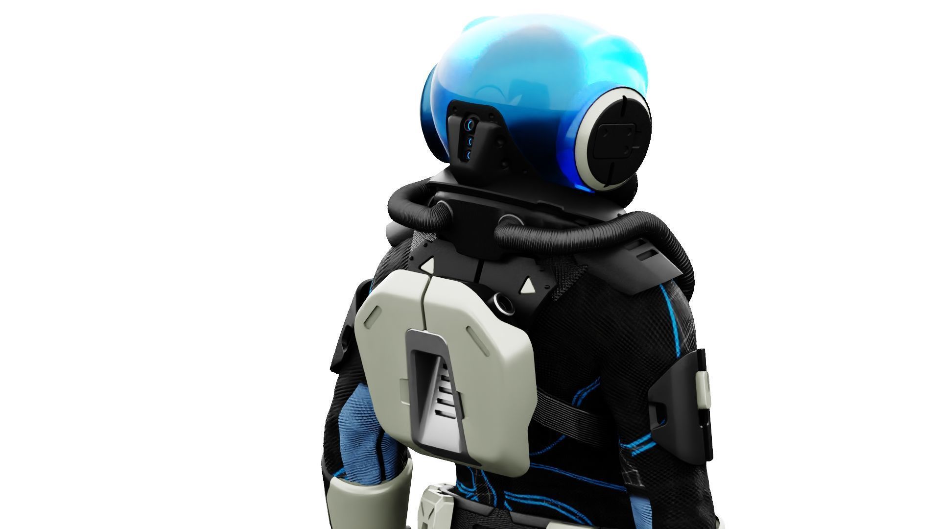 CYBER ASTRONAUT-Z  Rigged for Unreal Engine - Unity - MIXAMO 3D model_24