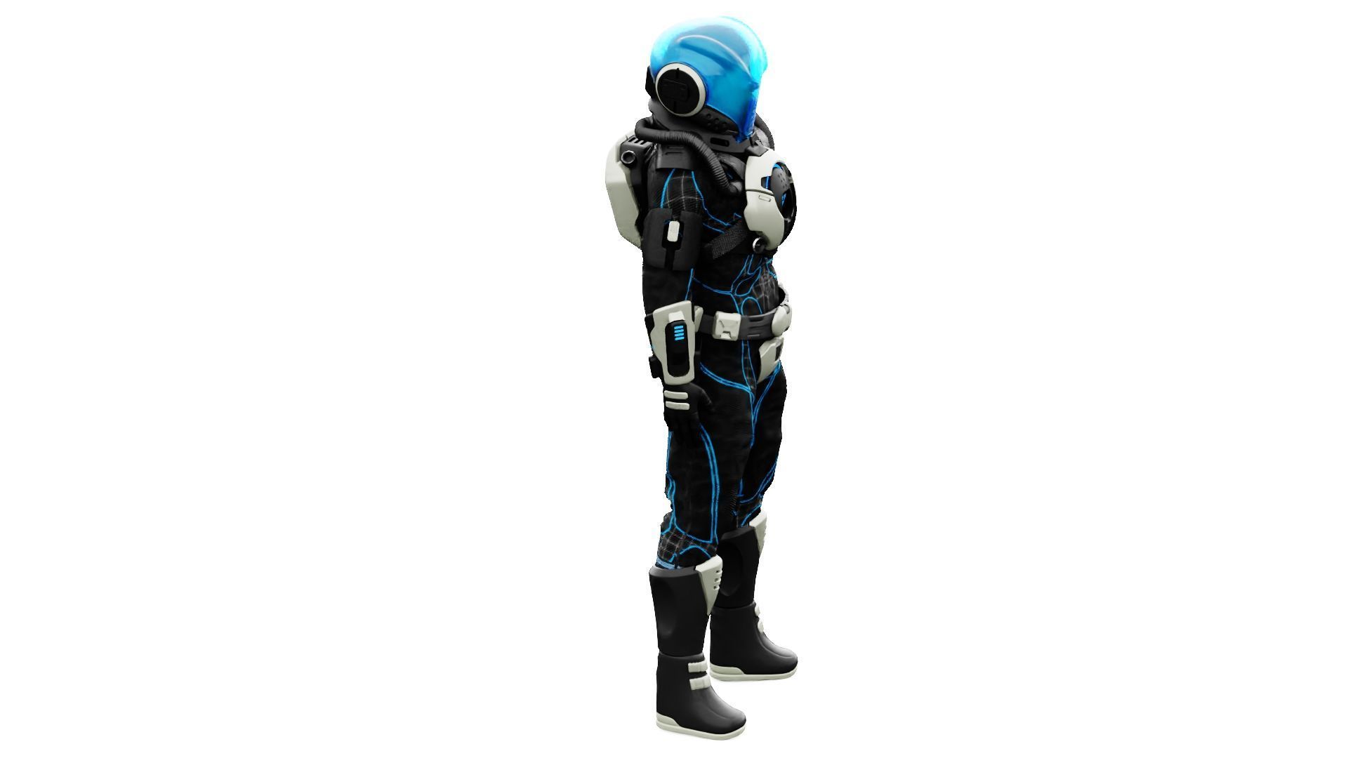 CYBER ASTRONAUT-Z  Rigged for Unreal Engine - Unity - MIXAMO 3D model_7