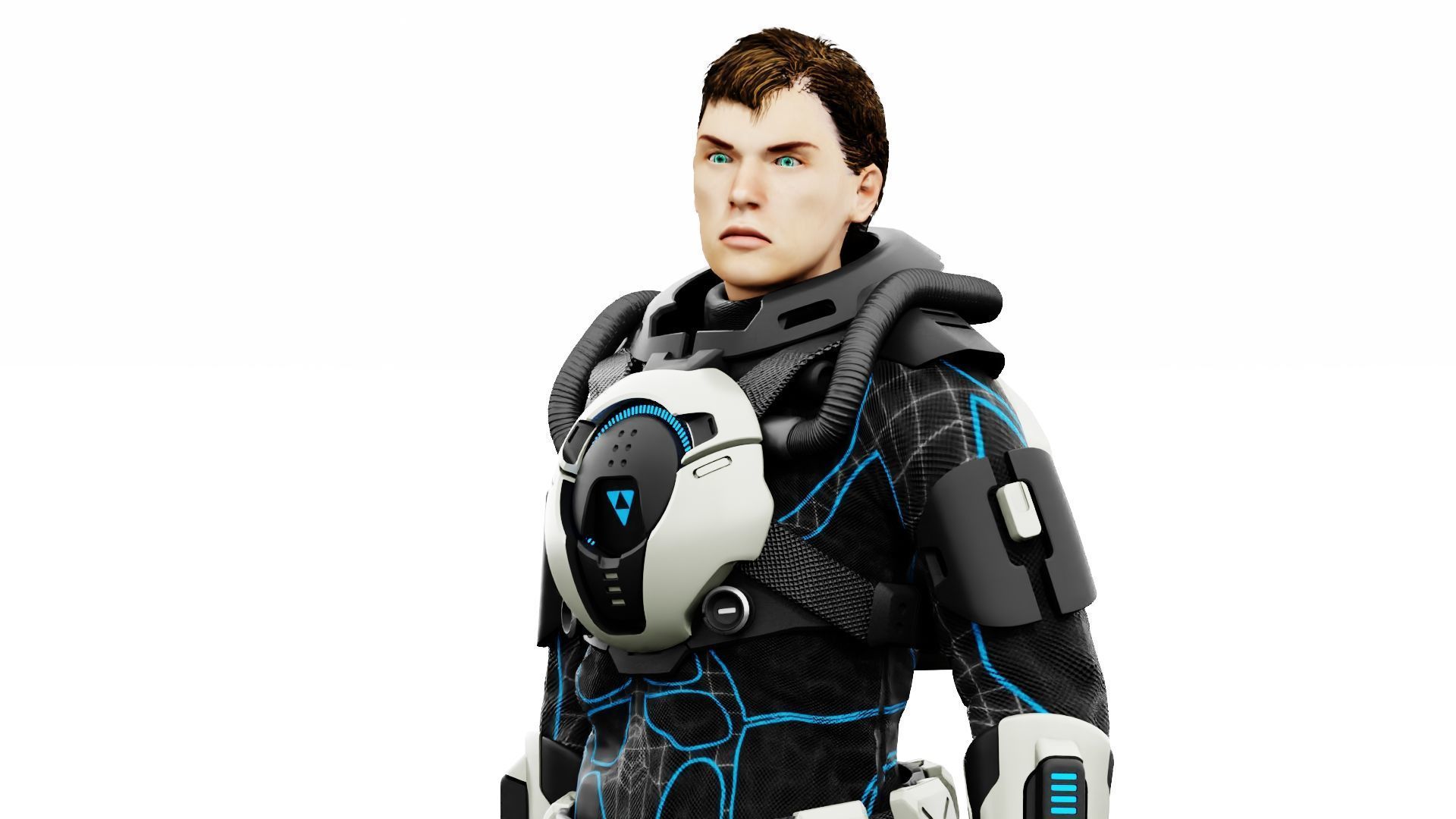 CYBER ASTRONAUT-Z  Rigged for Unreal Engine - Unity - MIXAMO 3D model_25