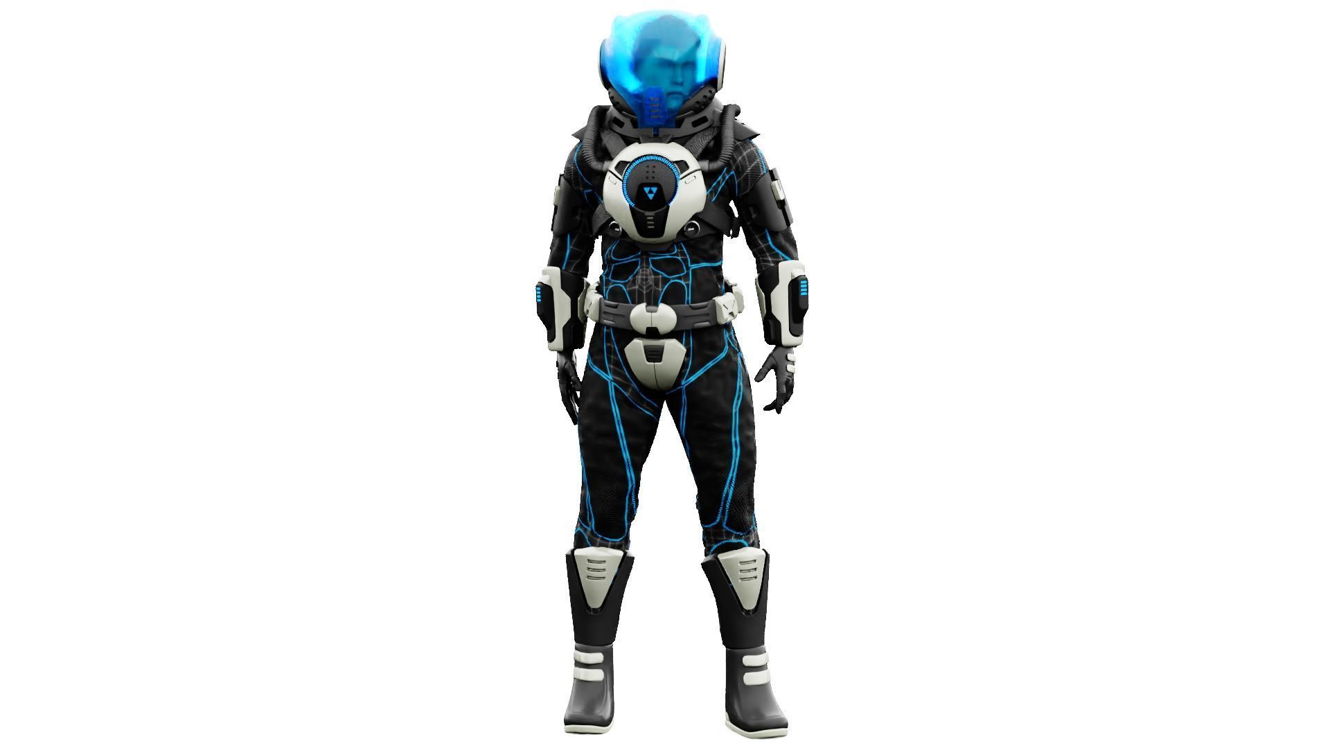 CYBER ASTRONAUT-Z  Rigged for Unreal Engine - Unity - MIXAMO 3D model_3