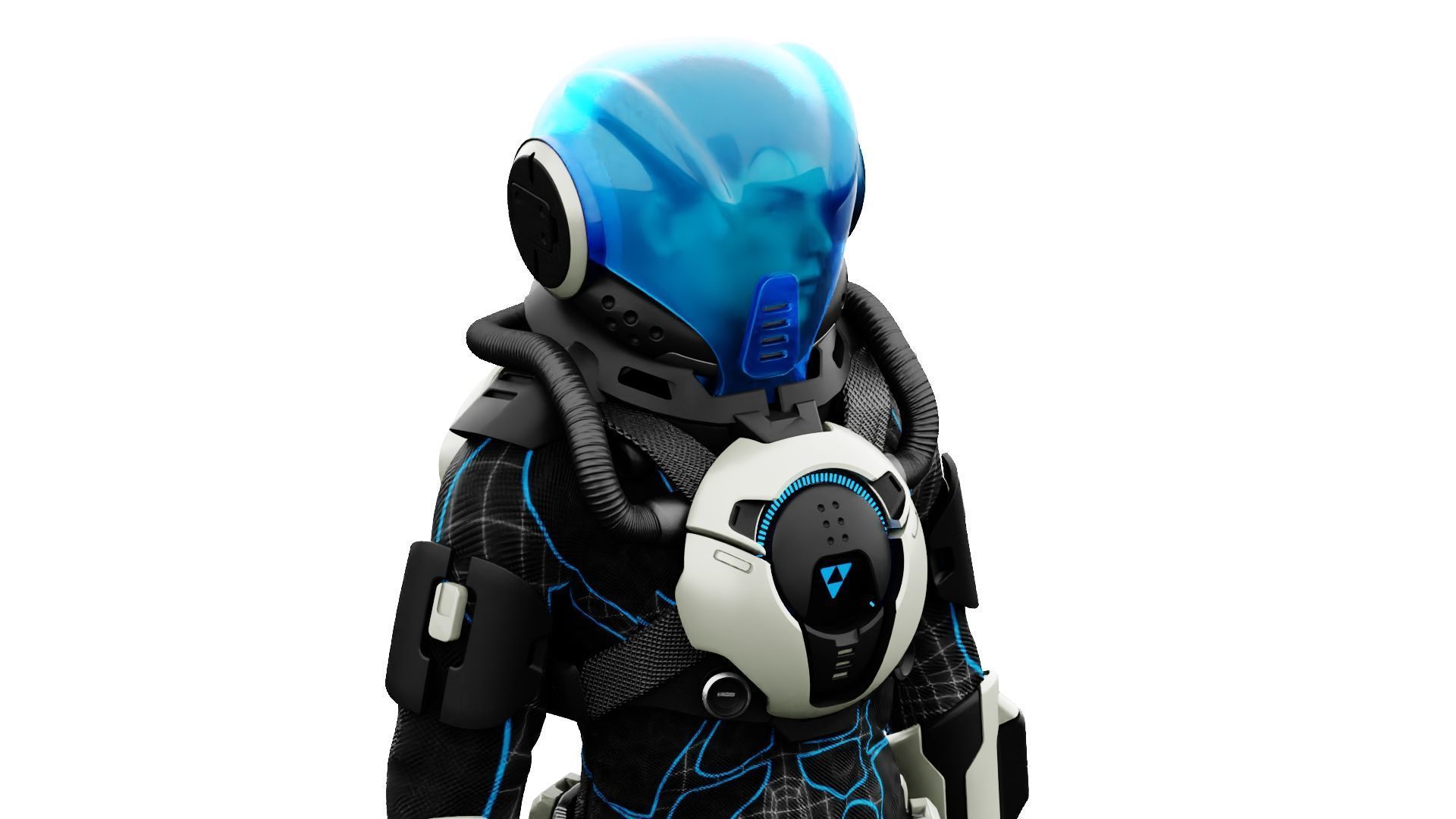 CYBER ASTRONAUT-Z  Rigged for Unreal Engine - Unity - MIXAMO 3D model_23