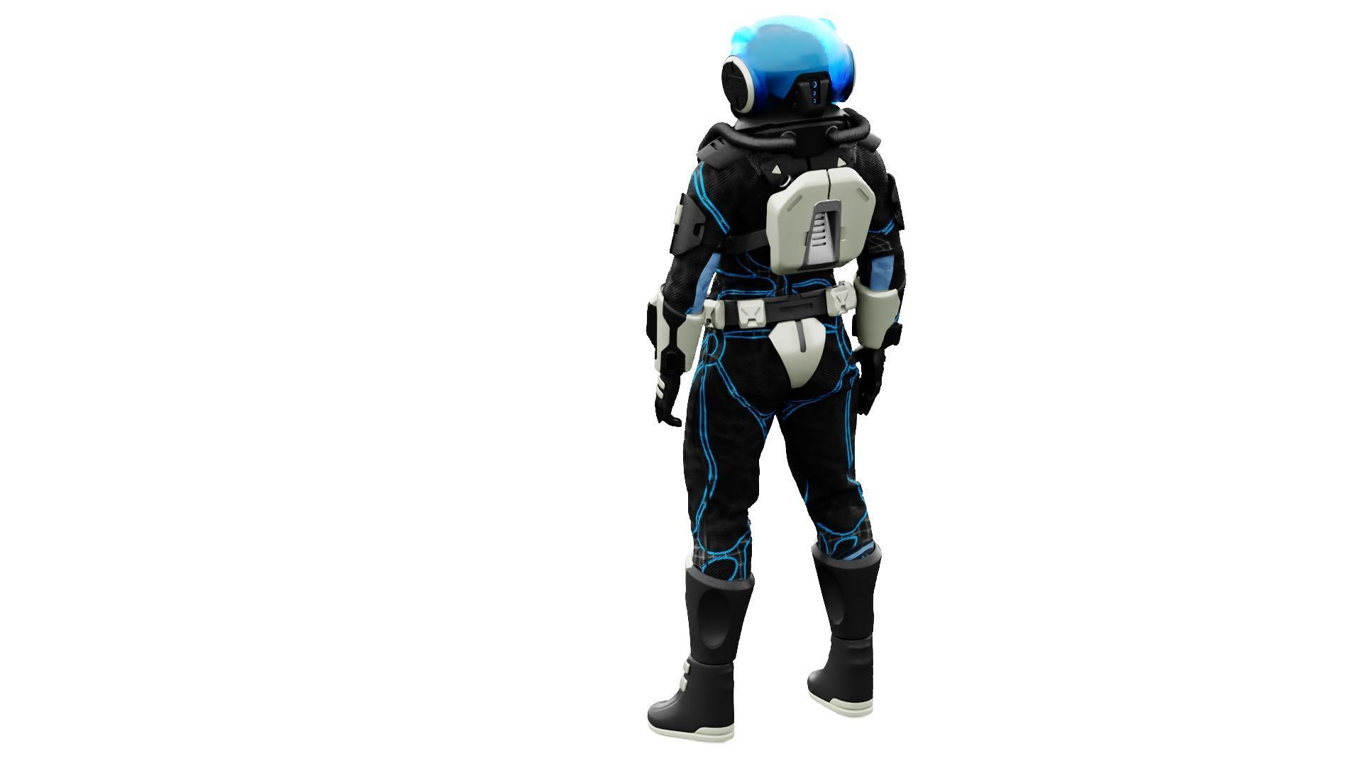 CYBER ASTRONAUT-Z  Rigged for Unreal Engine - Unity - MIXAMO 3D model_14