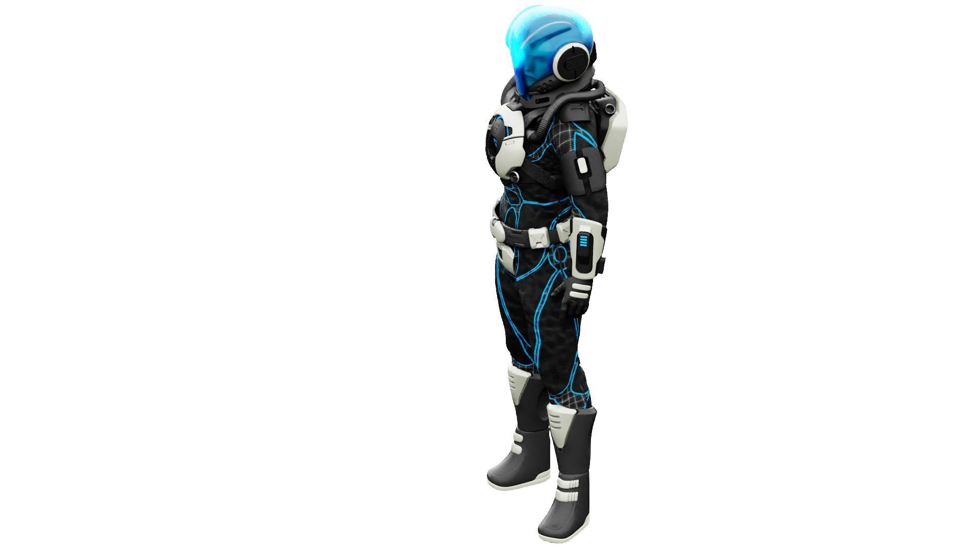 CYBER ASTRONAUT-Z  Rigged for Unreal Engine - Unity - MIXAMO 3D model_18