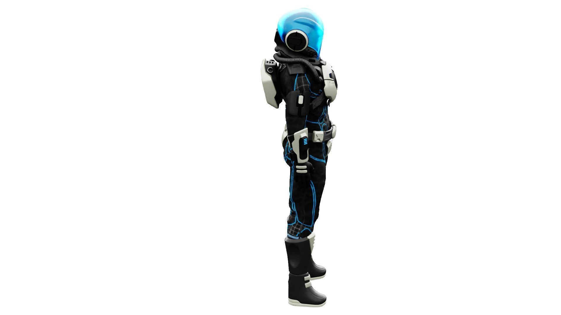 CYBER ASTRONAUT-Z  Rigged for Unreal Engine - Unity - MIXAMO 3D model_8