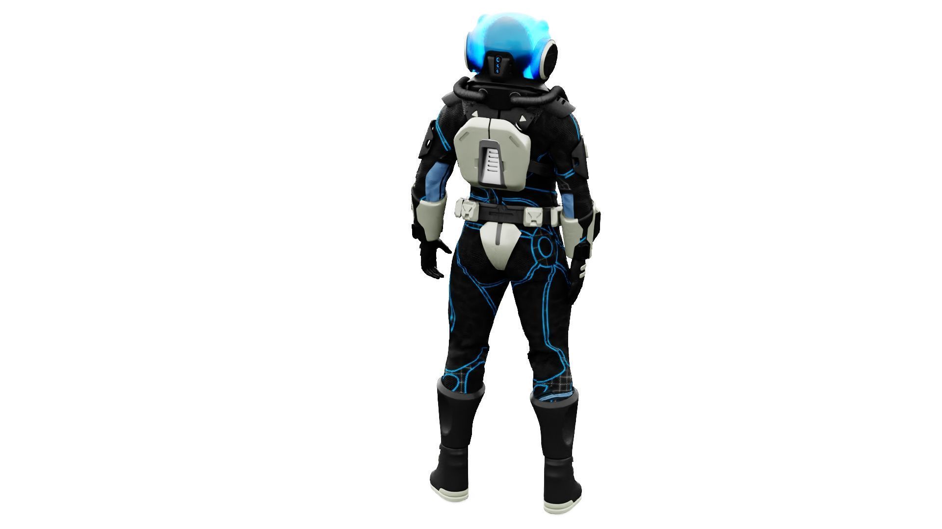 CYBER ASTRONAUT-Z  Rigged for Unreal Engine - Unity - MIXAMO 3D model_12