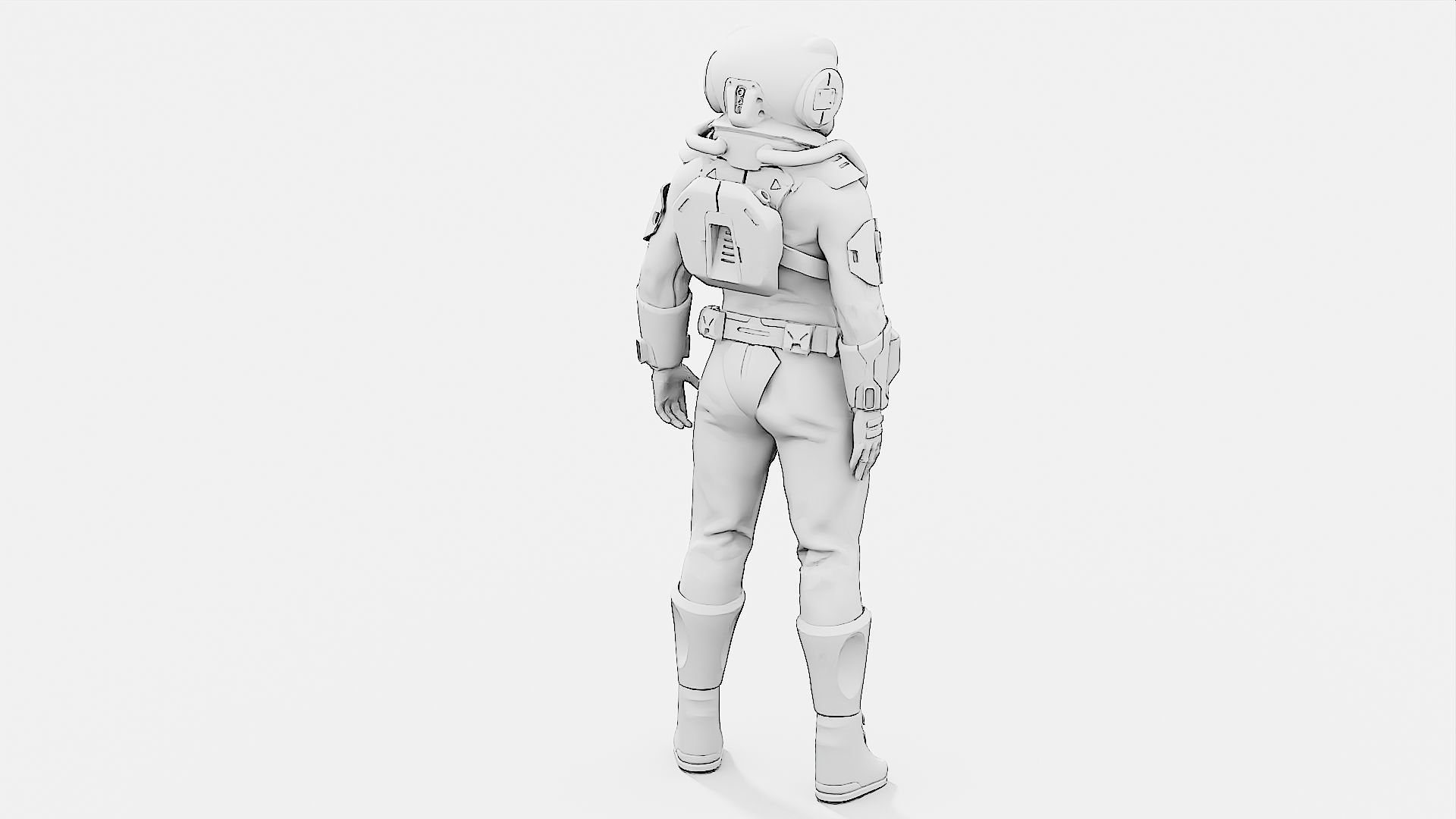 CYBER ASTRONAUT-Z  Rigged for Unreal Engine - Unity - MIXAMO 3D model_33