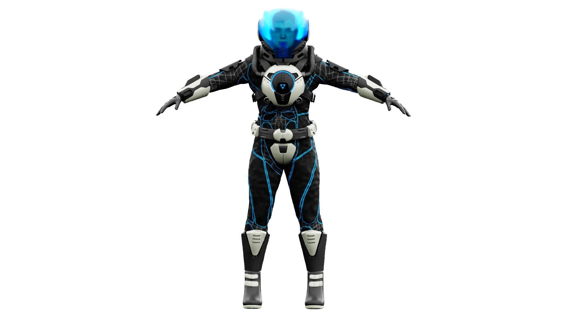 CYBER ASTRONAUT-Z  Rigged for Unreal Engine - Unity - MIXAMO 3D model_30