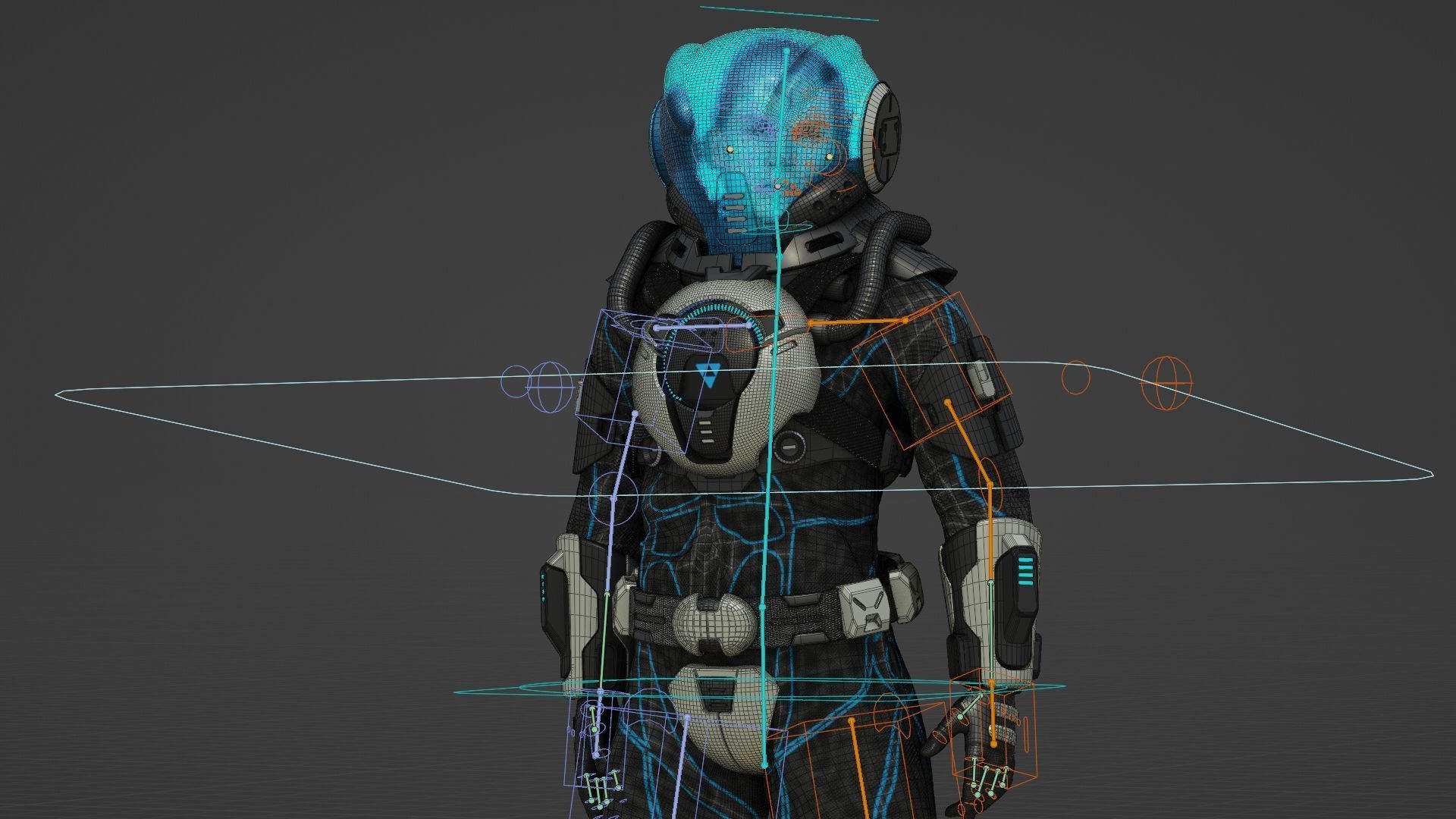 CYBER ASTRONAUT-Z  Rigged for Unreal Engine - Unity - MIXAMO 3D model_37