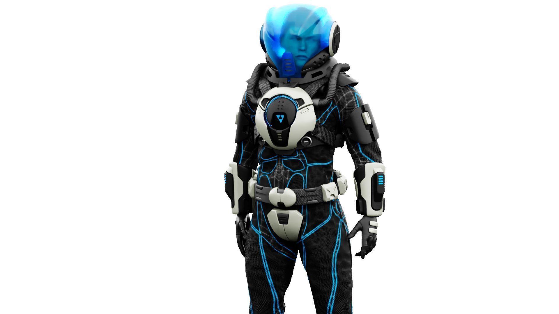 CYBER ASTRONAUT-Z  Rigged for Unreal Engine - Unity - MIXAMO 3D model_21