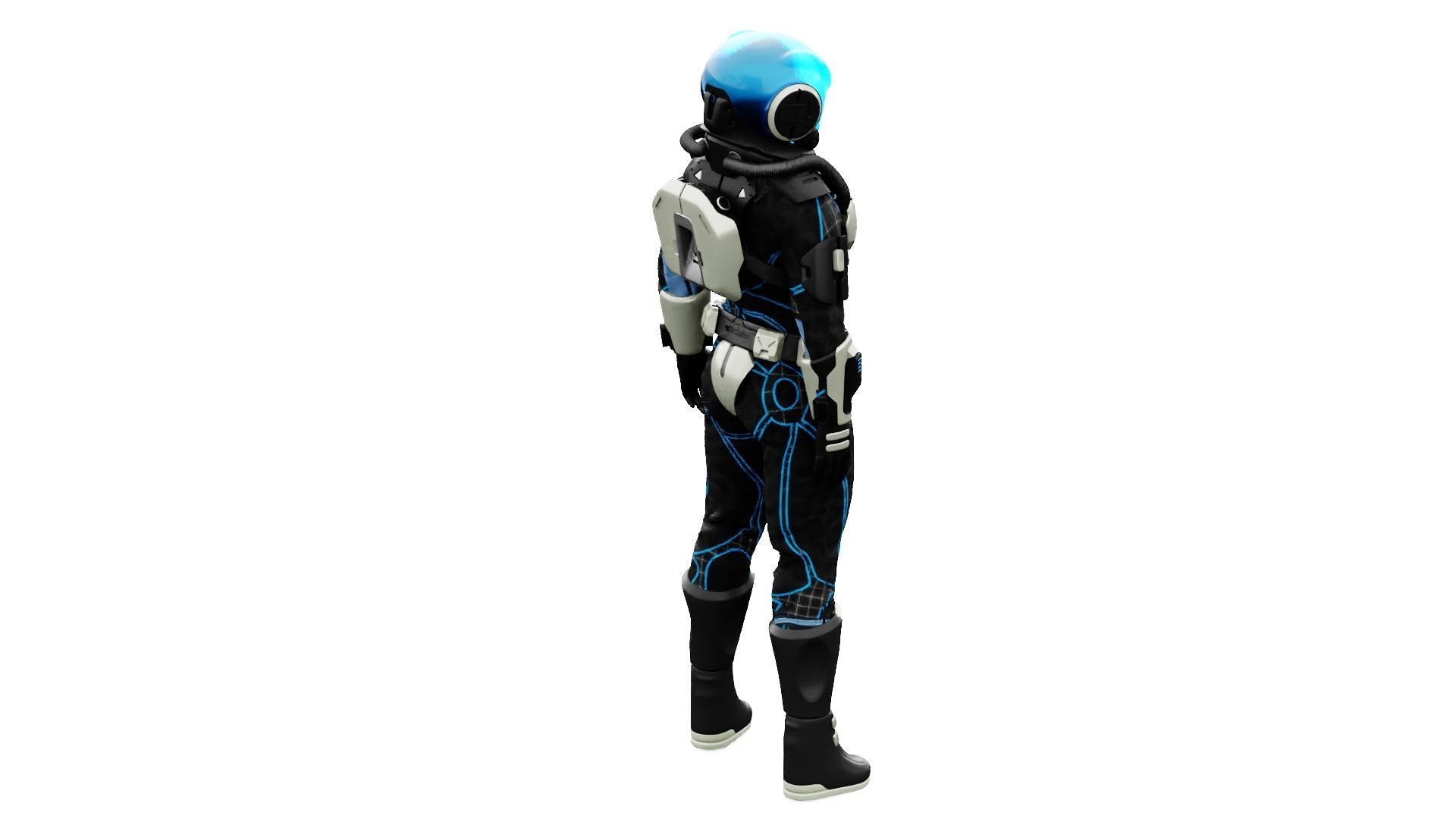CYBER ASTRONAUT-Z  Rigged for Unreal Engine - Unity - MIXAMO 3D model_10