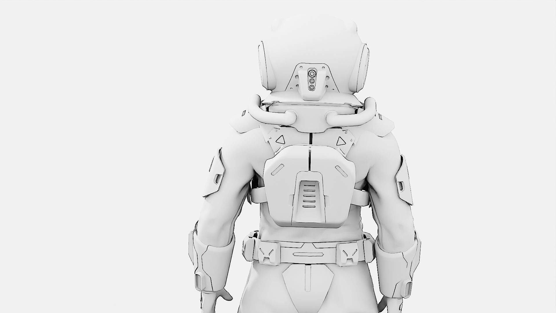 CYBER ASTRONAUT-Z  Rigged for Unreal Engine - Unity - MIXAMO 3D model_36