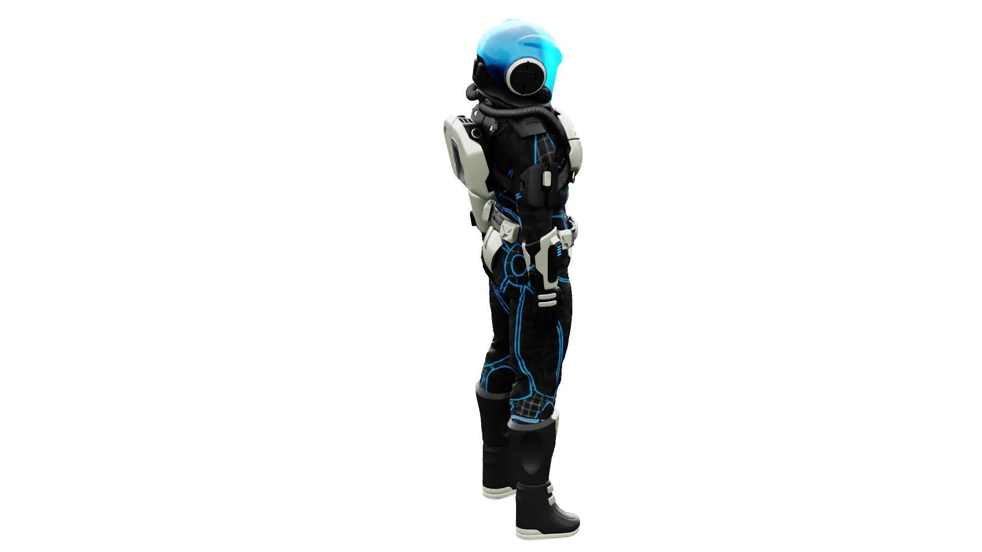 CYBER ASTRONAUT-Z  Rigged for Unreal Engine - Unity - MIXAMO 3D model_9
