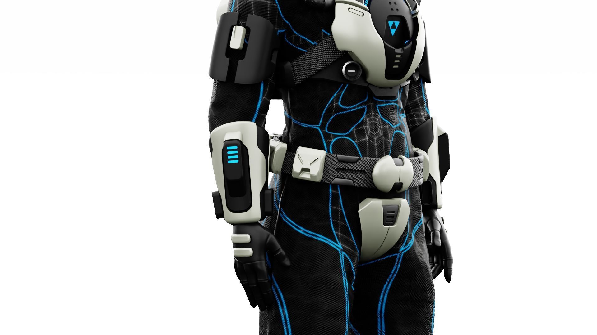 CYBER ASTRONAUT-Z  Rigged for Unreal Engine - Unity - MIXAMO 3D model_27