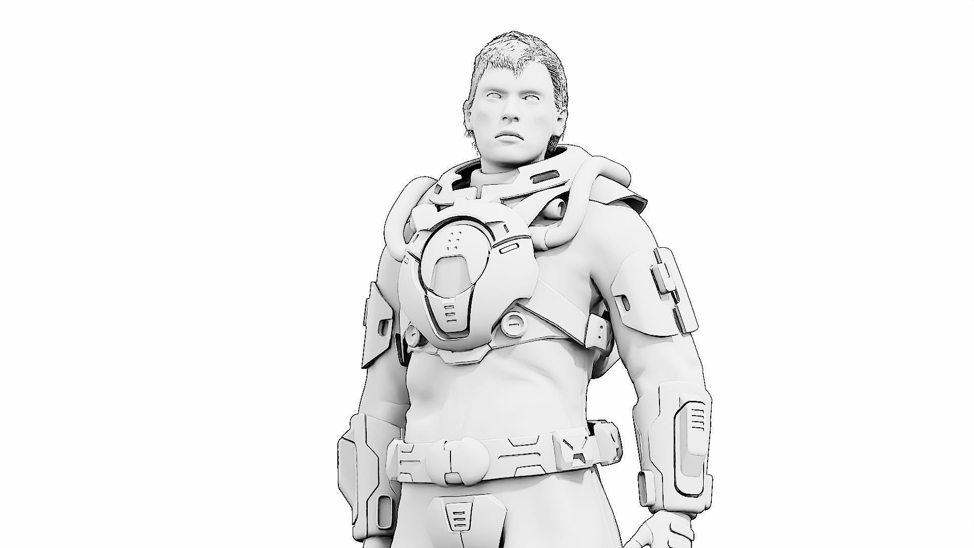 CYBER ASTRONAUT-Z  Rigged for Unreal Engine - Unity - MIXAMO 3D model_35