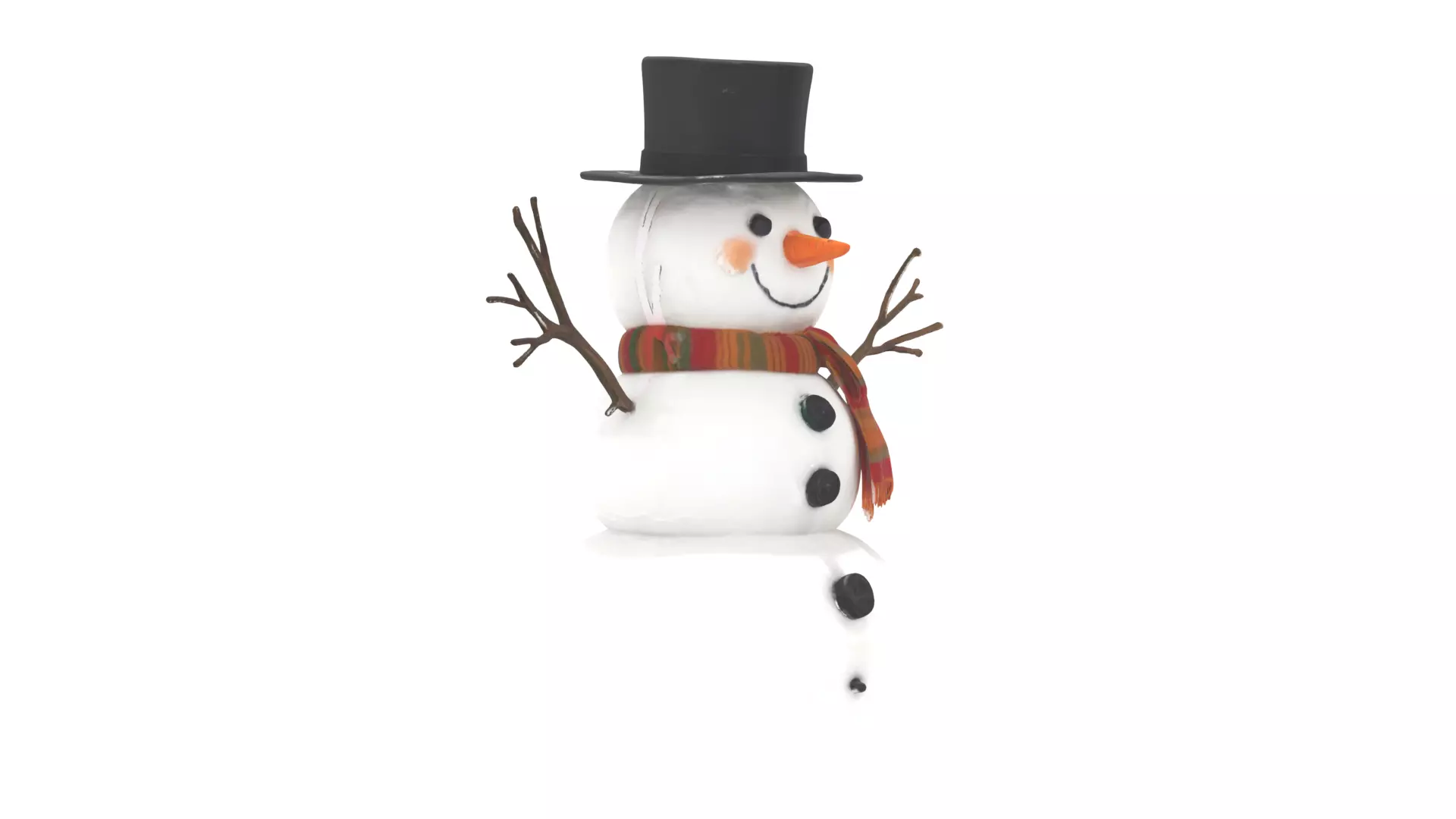 snowman Low-poly 3D model_0