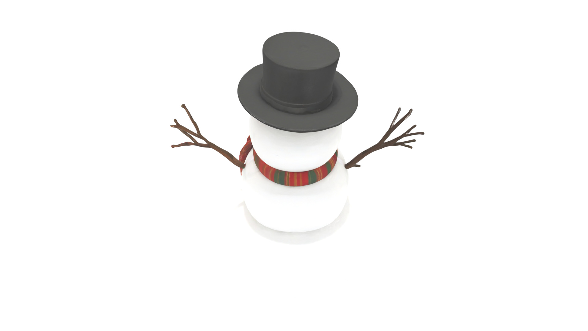 snowman Low-poly 3D model_15