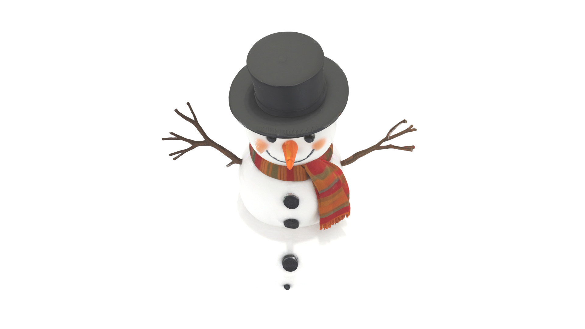 snowman Low-poly 3D model_16