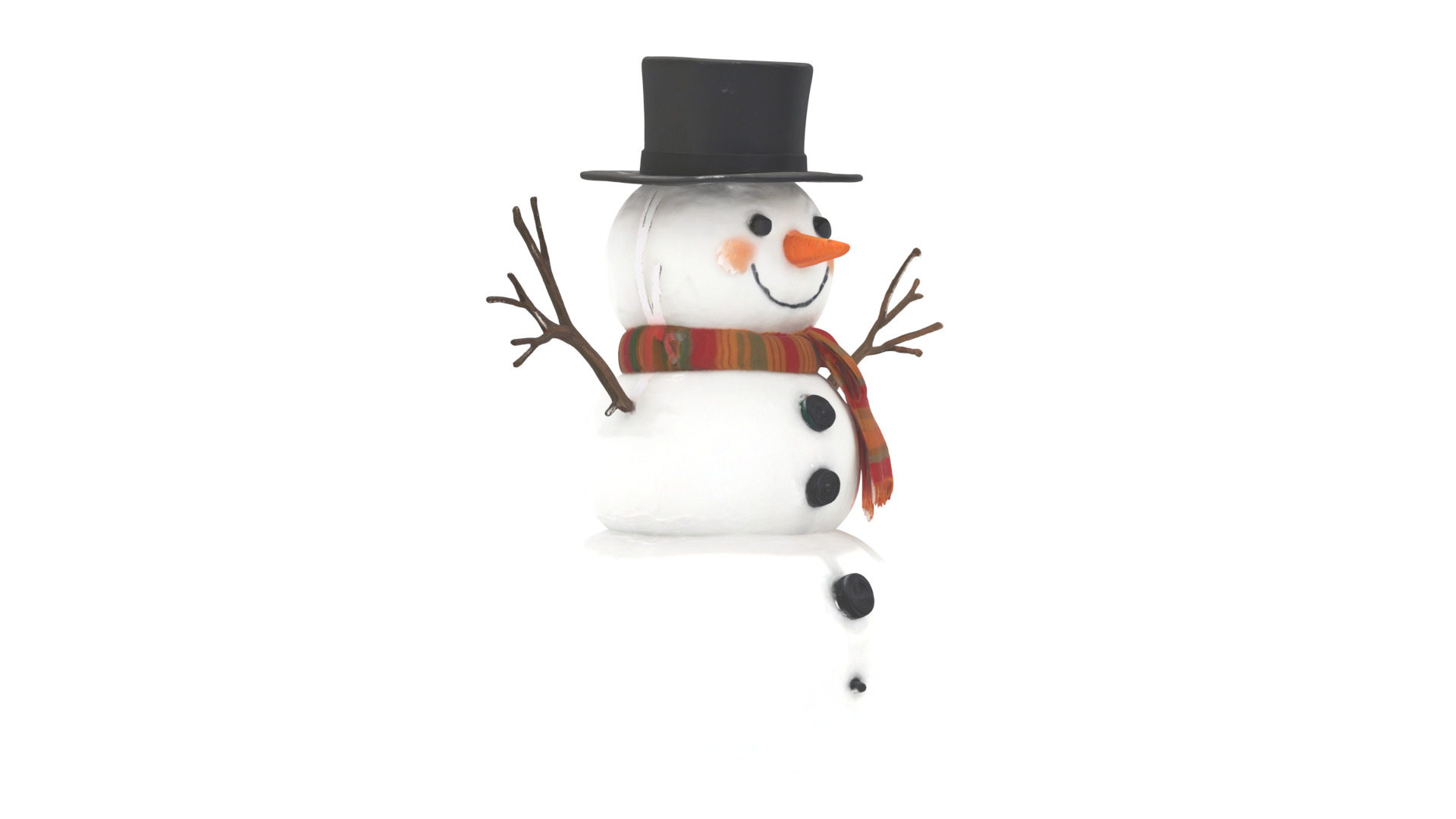 snowman Low-poly 3D model_11