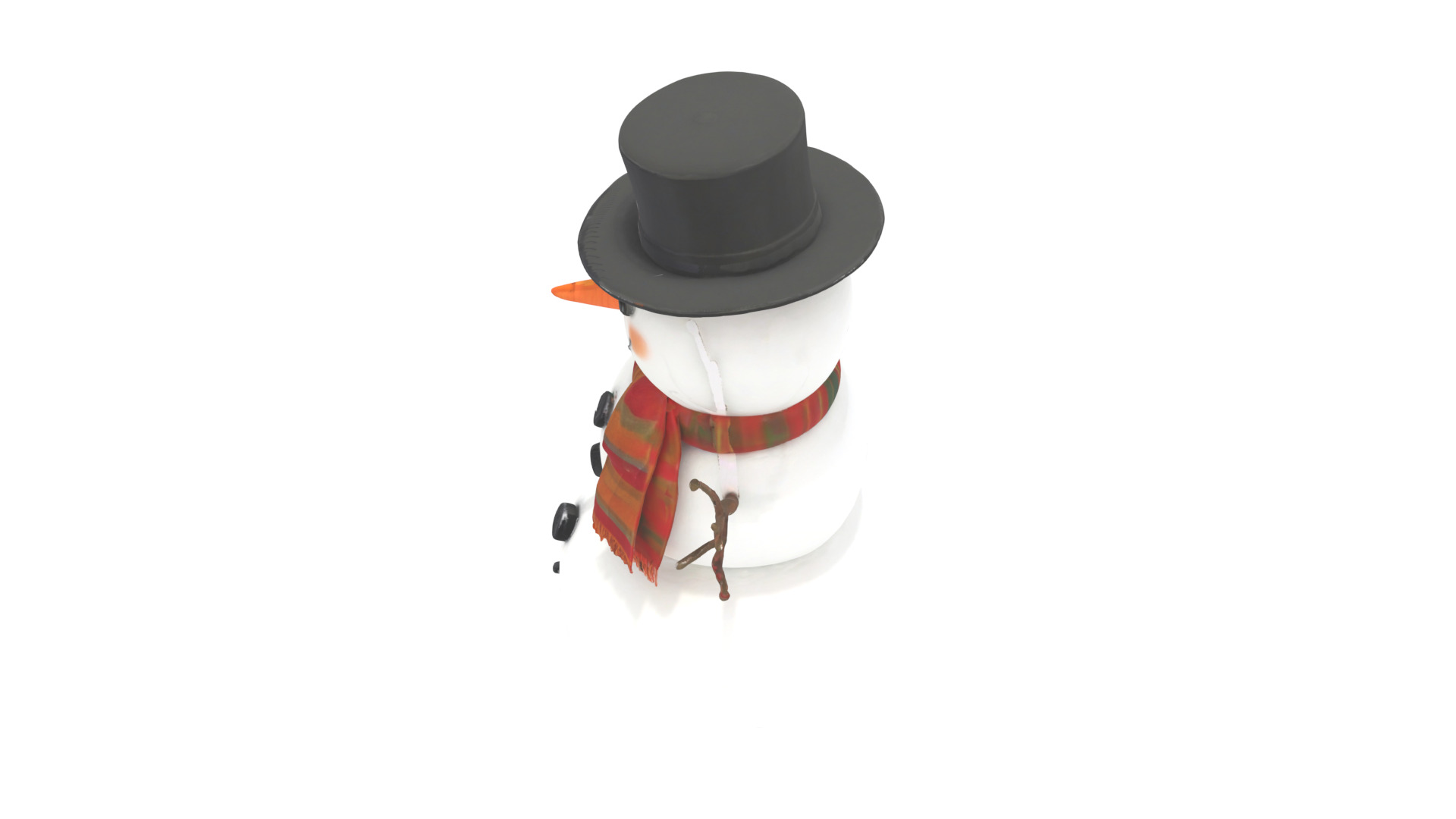 snowman Low-poly 3D model_17