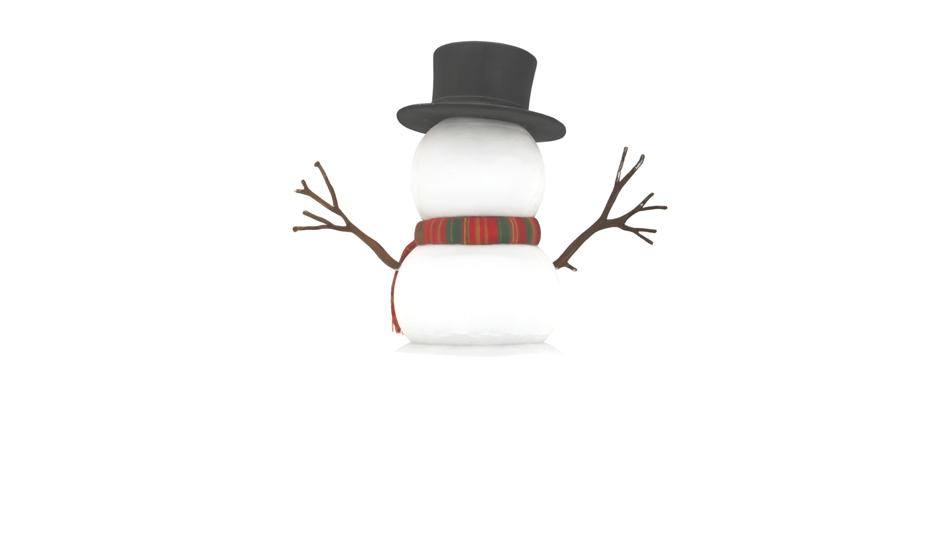 snowman Low-poly 3D model_1