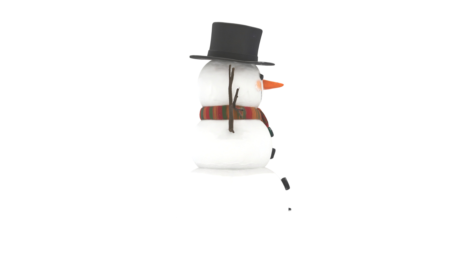 snowman Low-poly 3D model_13