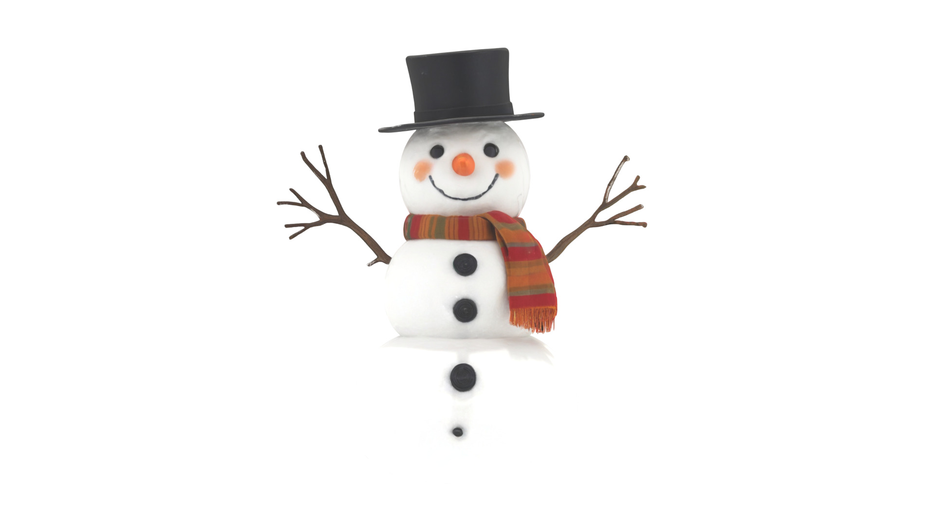 snowman Low-poly 3D model_9