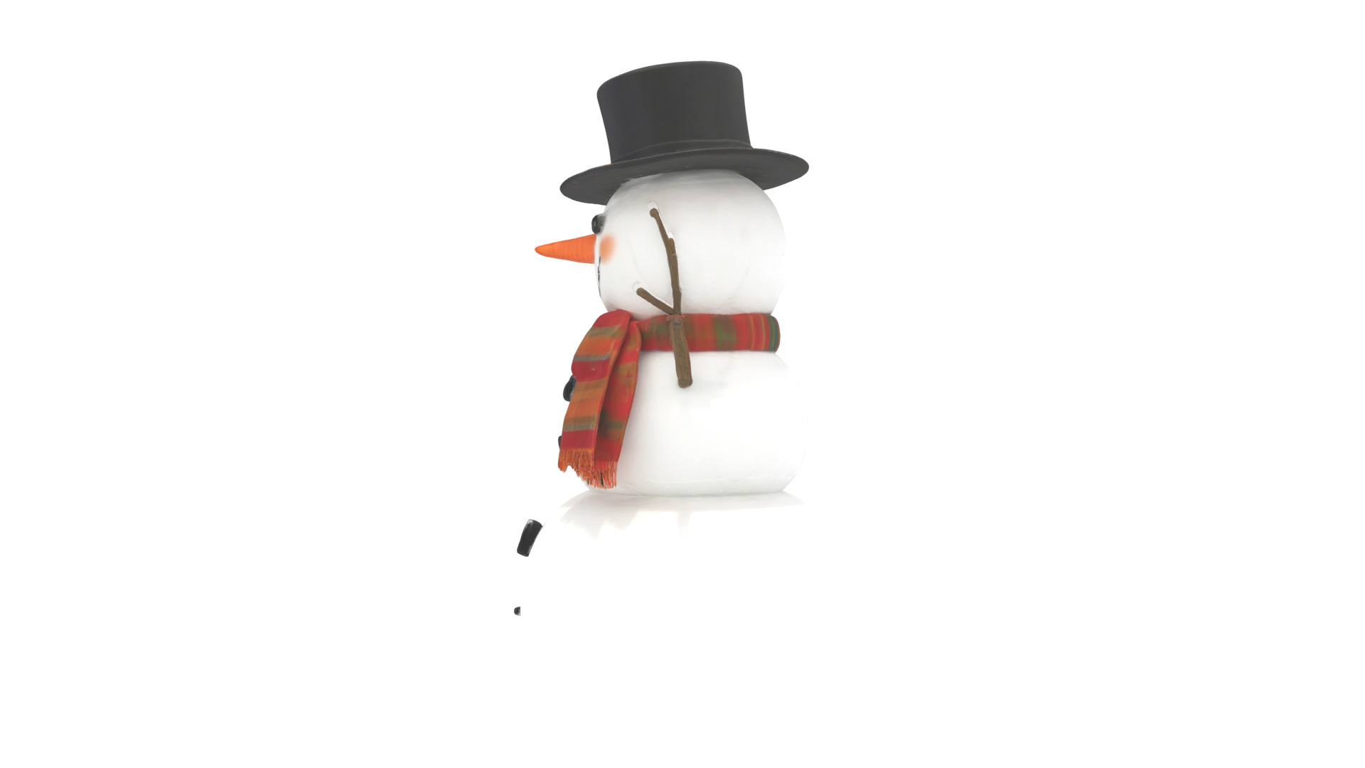 snowman Low-poly 3D model_12