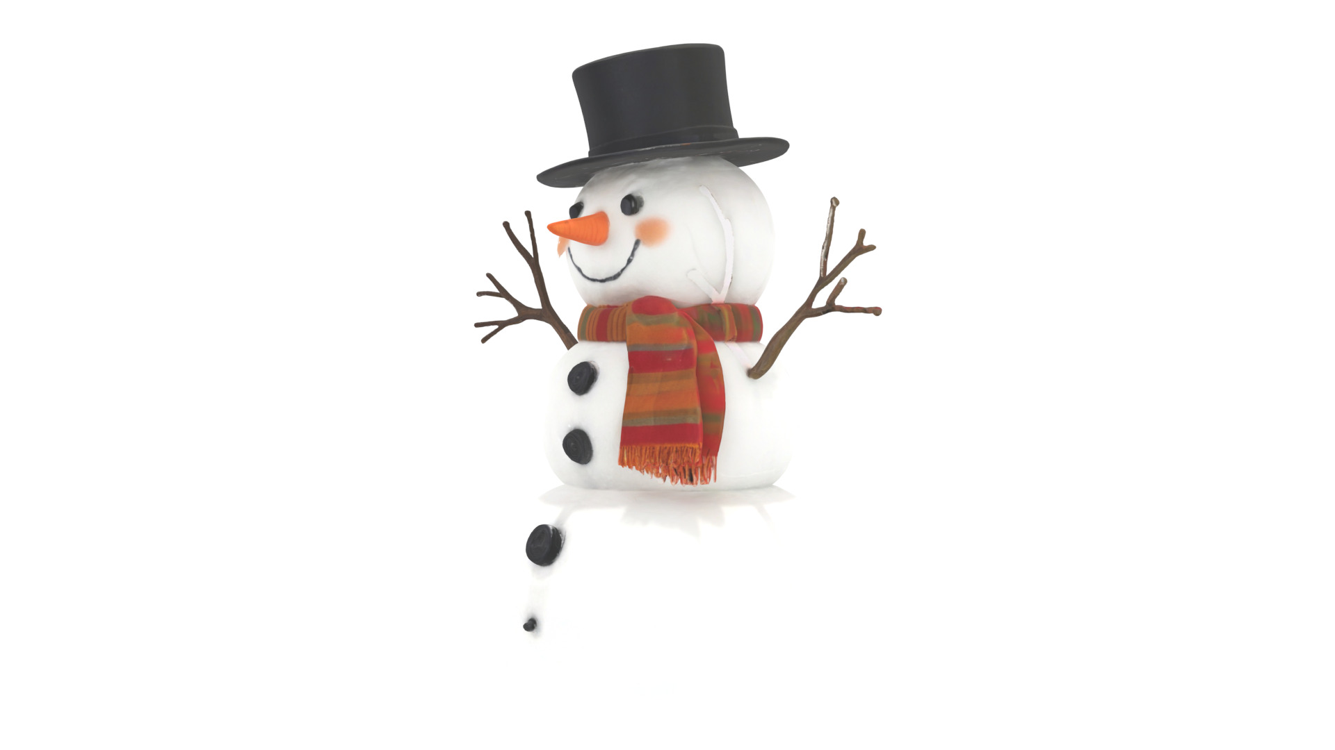 snowman Low-poly 3D model_10