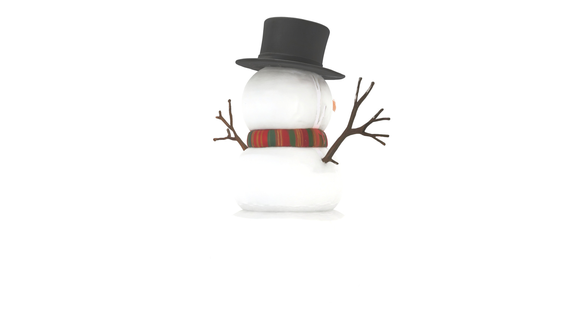 snowman Low-poly 3D model_3