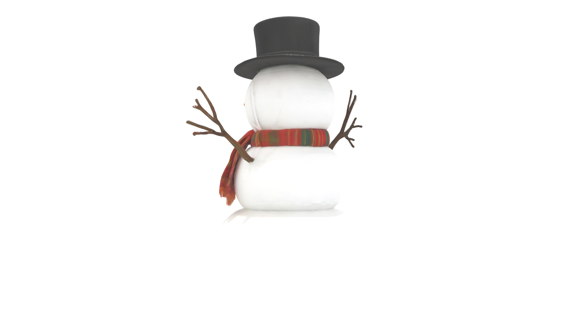 snowman Low-poly 3D model_2