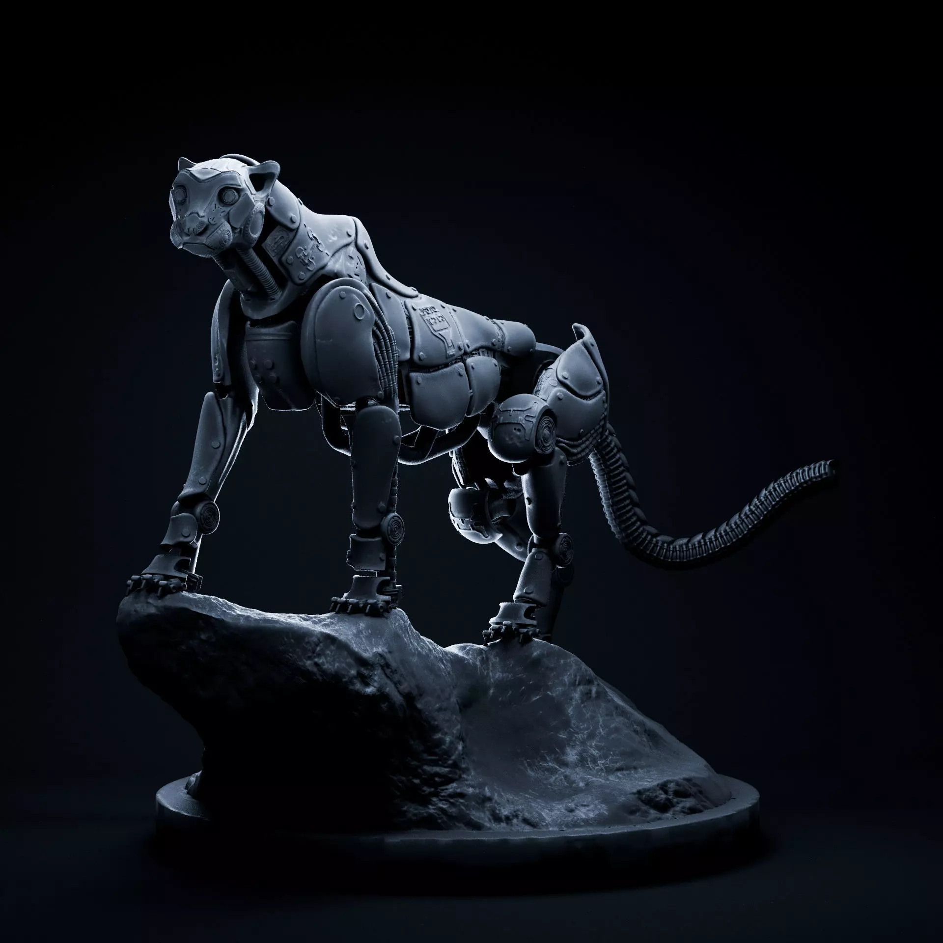 Cheetah mecha robot 32mm scale pre-supported animal 3D print model_0